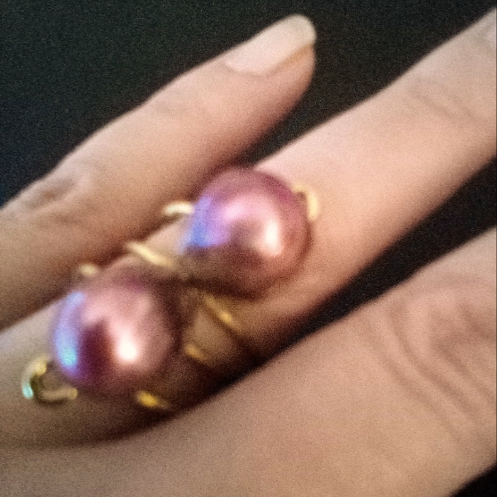 Gold Tone Genuine Pearl Wrap Ring
